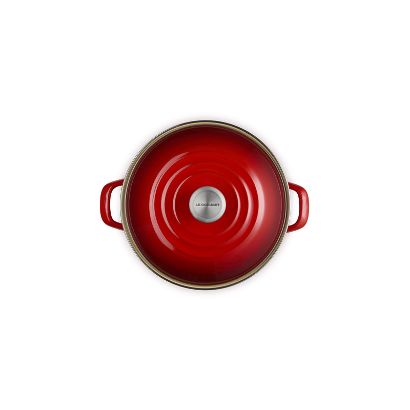 Le Creuset Enamel-On-Steel Stockpot With SS Knob, 10 Qt., White, Cerise, 8 quarts