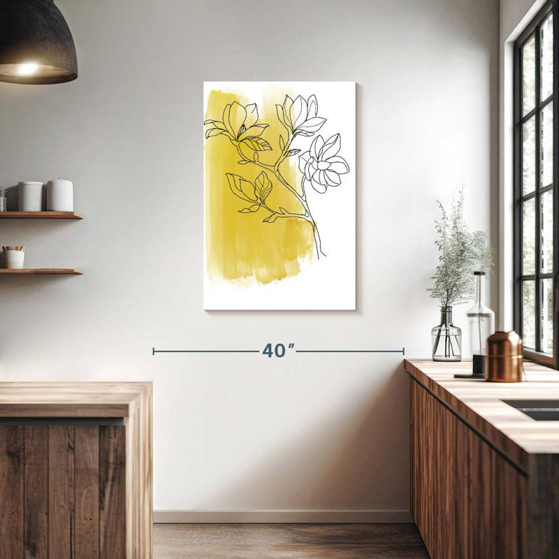 Harnek Botanique En Jaune, H 36 po x l 24 po