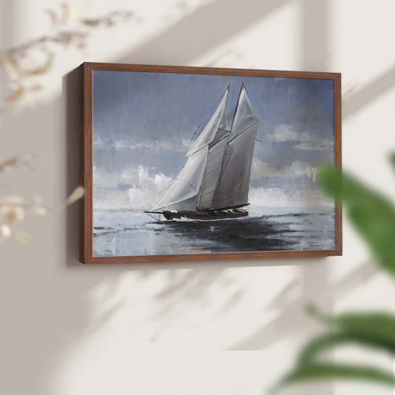 Série nautique-CCxxxix - impression encadrée - réversible, H 22 po x l 28 po, Walnut