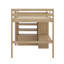 Lit mezzanine double avec bureau, garde-robe, tablettes et tiroirs-109354108