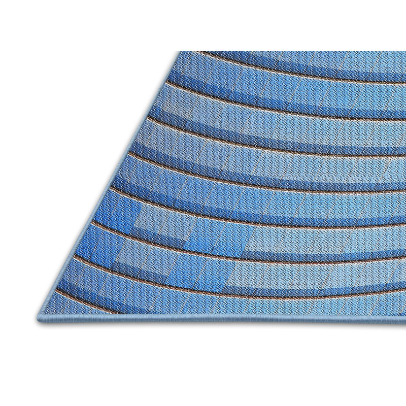 Tapis de zone bleue à motifs, Rectangle 5 pi x 7 pi