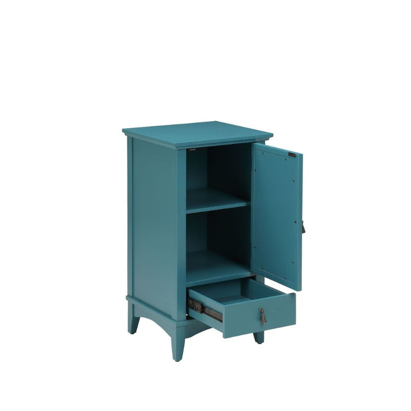 Ceara 1-Door Accent Cabinet in Teal