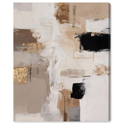 Ashen Gold Canvas Print Neutral Abstract Art by Art Remedy