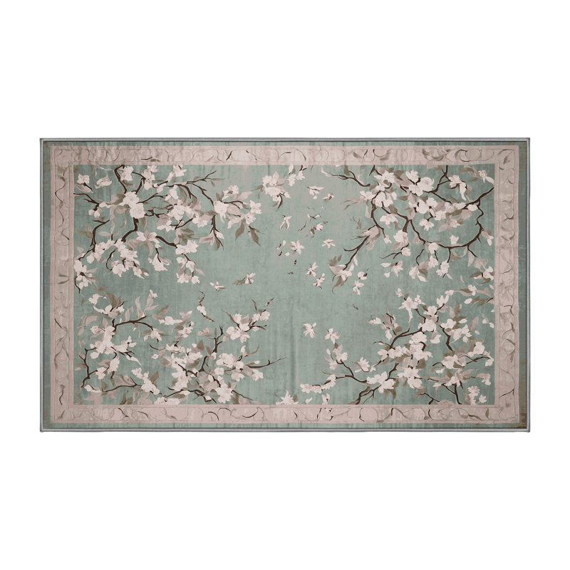 Machine Washable Brown Area Rug, Rectangle 6' x 9'