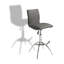 Tabouret de bar moderne à texture réglable en similicuir / chrome de couleur grise