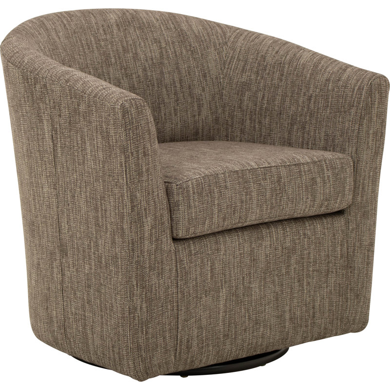 Fauteuil demi-tonneau pivotant de 31 po Bozank, 100% polyester moka Hapden