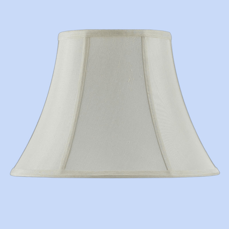 Abat-jour en tissu coquille d'œuf passepoil vertical basique, H 12,5 po x l 18 po x P 18 po, Crème