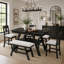 Ensemble de table de salle à manger 6 pièces à hauteur de comptoir en bois avec tablette de rangement, ensemble de table de cuisine avec banc et 4 chaises, style rustique, espresso + coussin beige-1670924191