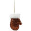 Ornement de Noël à paillettes d'hiver avec bordure pelucheuse - 6 po - Rouge