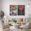 Art abstrait, fille avec ballons, impression sur toile encadrée, 2 pièces-128129780-128129782