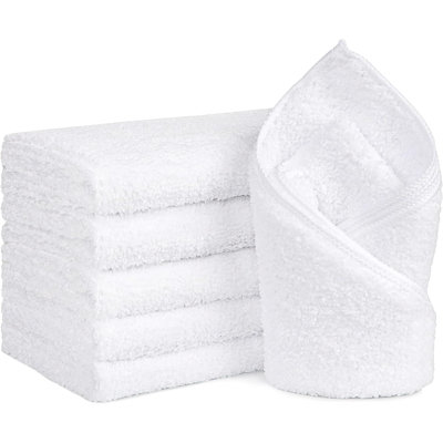 White Hand Towels - Quick Drying & Absorbent Microfiber Gym Towels 16X28 Inches - Lightweight & Thin White Yoga Towel - Multi-Purpose Camping Towel For SPA, Hotel & Bathroom