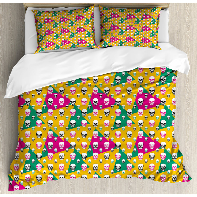 Geometric Shapes Duvet Cover, Queen Duvet Cover + 2 Pillow Sham