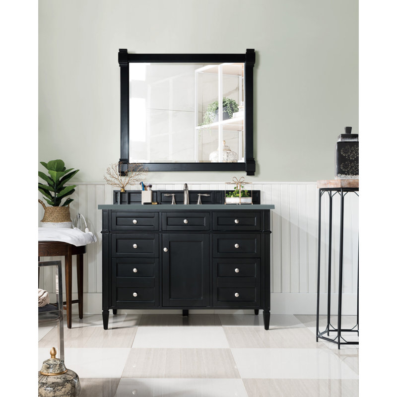 Brittany 48'' W Single Vanity, Cala Blue, Black Onyx, 8" Widespread