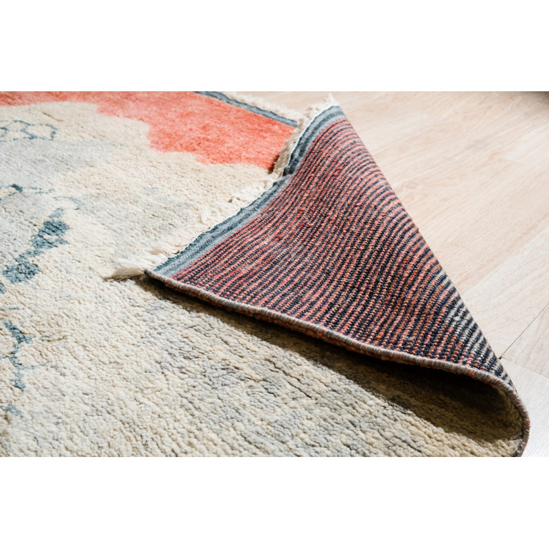 Multicolor Hand-Knotted Wool Abstract Mountainscape Geometric Modern Contemporary Carpet Rug, 9' x 12'