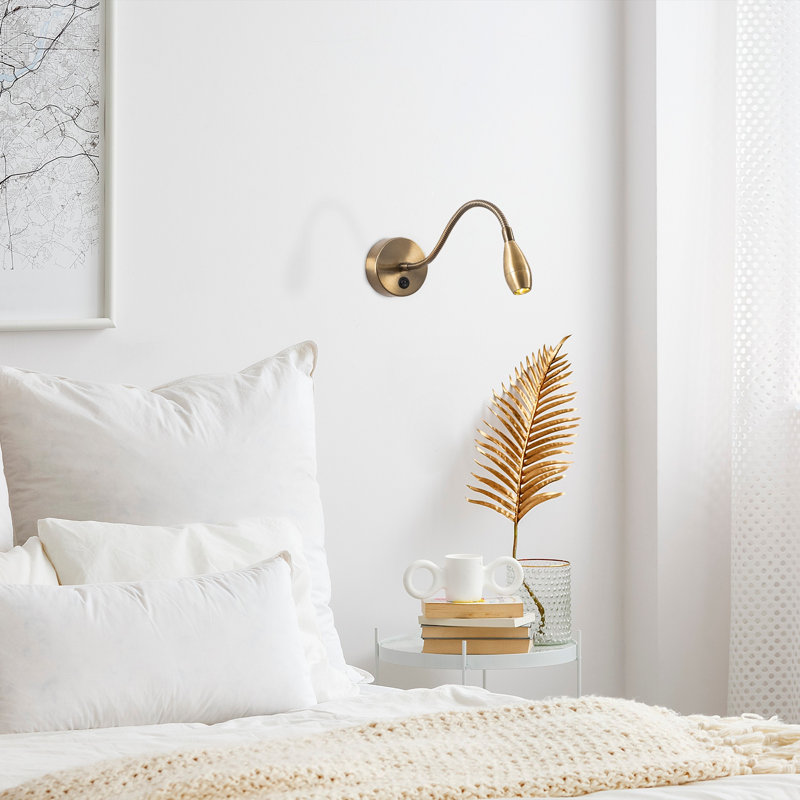 Vintage Copper Wall Lamp, Adjustable Height, 15.0 x 14.9 x 3.0 inches | Metal Body, IP20 Rated, 1W 2700K Socket | Modern Scandinavian Design, Perfect for Living Room, Bedroom, and Hallway Illumination
