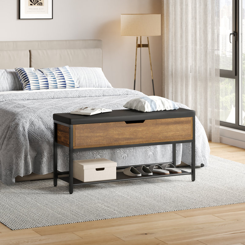 Ahzari Faux Leather Upholstered Storage Bench