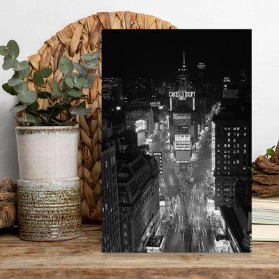1950S 1960S Night Aerial View Times Square From Times Building Looking North Manhattan Classic Retro Vintage City Wall Art