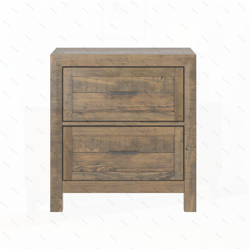 Table de chevet 2 tiroirs Lisque Brown