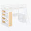 Lit moderne avec échelle, tablettes et bureau