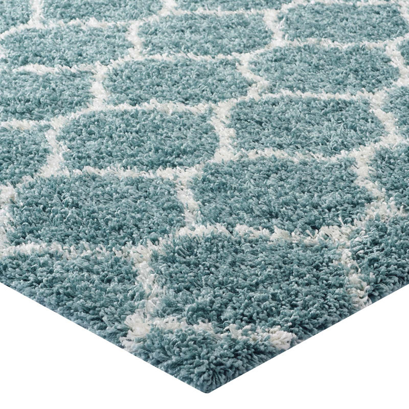 Solvea Moroccan Trellis Shag Area Rug, Rectangle 5' x 8'