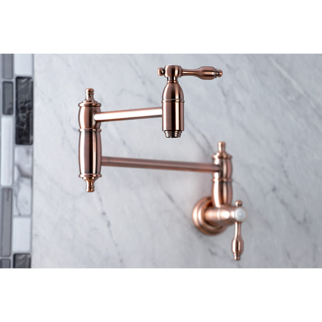 Kingston Brass Tudor Two-Handle 1-Hole Wall Mount Pot Filler Faucet Kingston Brass 