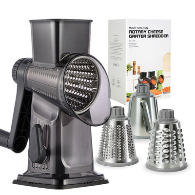 Rotary Cheese Grater Manual Cheese Grater With Handle And 3 Drum Blades Cheese Shredder Included