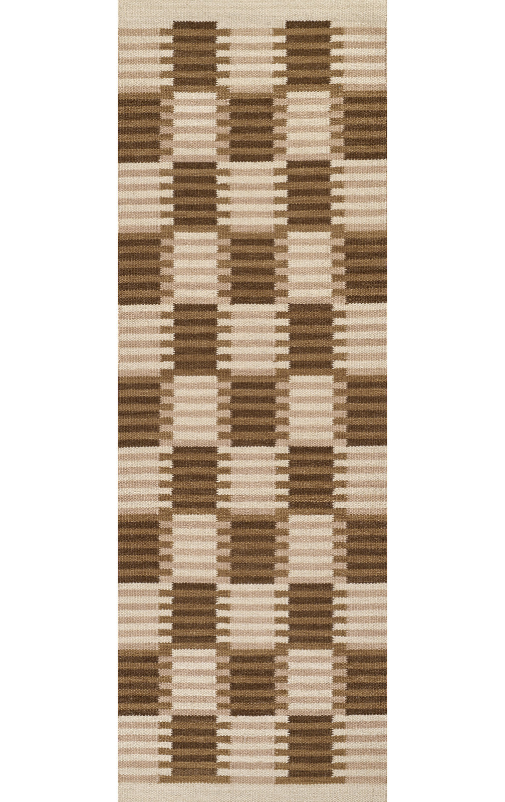 Freya Hand-Woven Checkered Wool Rug, Runner 2'6" x 8'