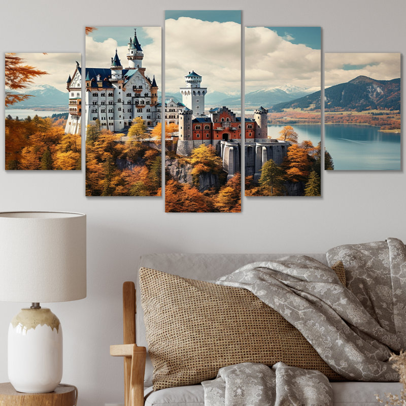 Château allemand sur toile, reproduction de 5 pièces