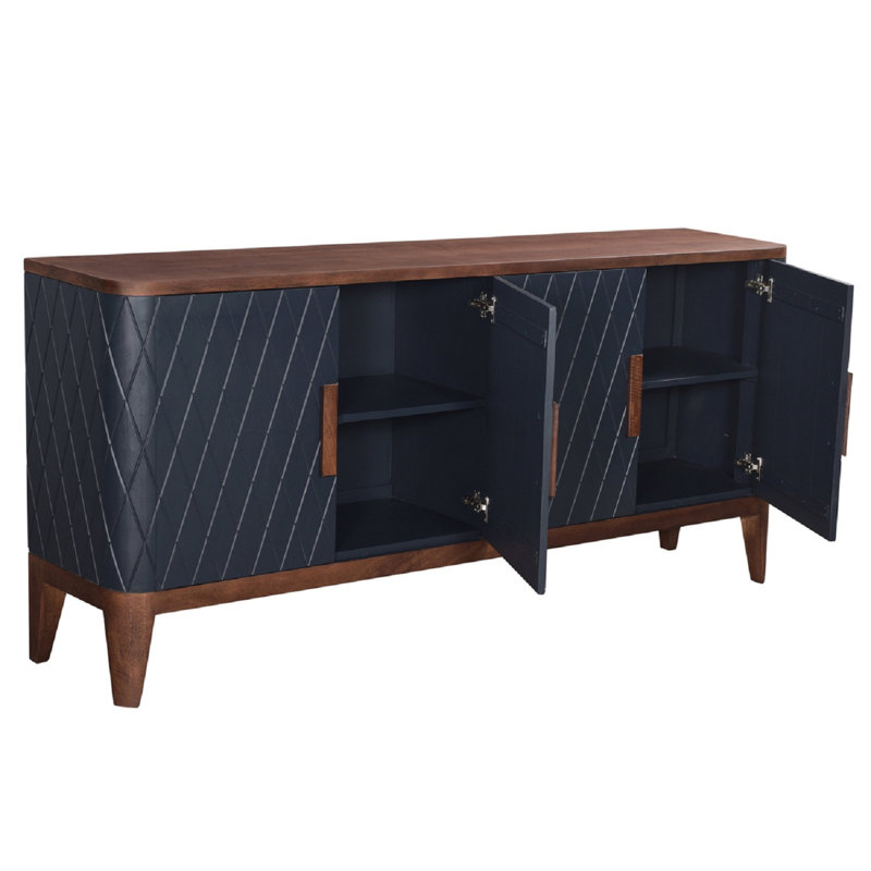 Buffet en bois massif de manguier de 82 po de largeur Arlita