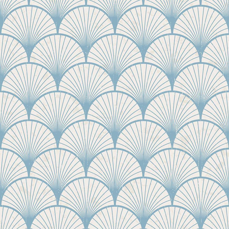 Mermaid Art Deco Peel & Stick Wallpaper N010063, 24" x 126"