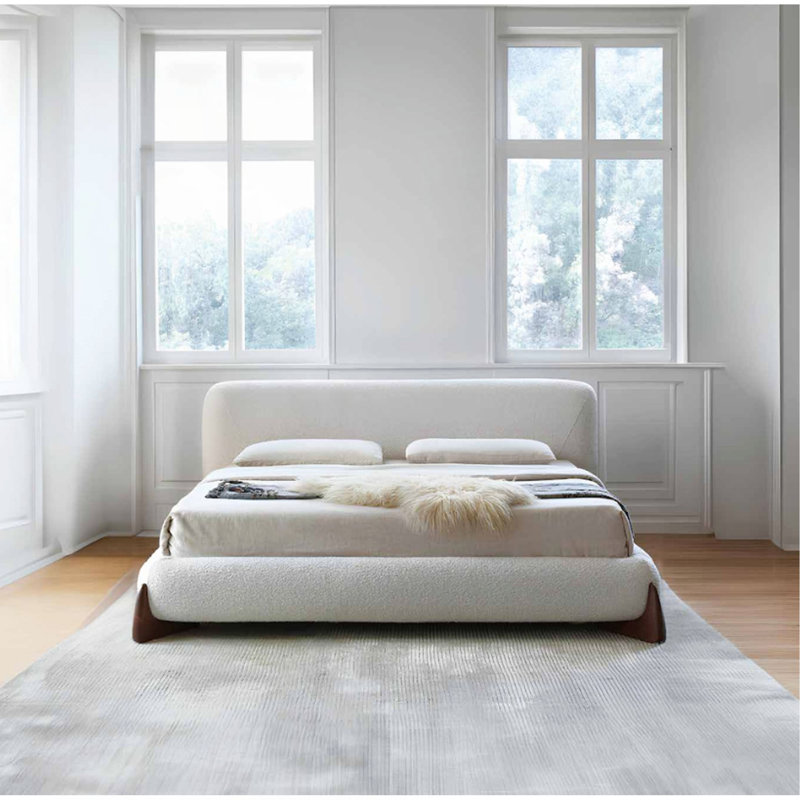 Lit moelleux moderne en bois d'agneau minimaliste