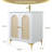  30" Modern White Rattan Double Doors Free Standing Bathroom Vanity With  Ceramic Sink