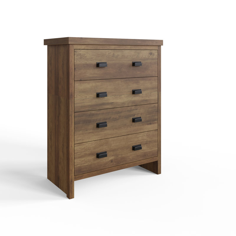 Alechandre 73 cm W Chest of 4 Drawers, Knotty Oak