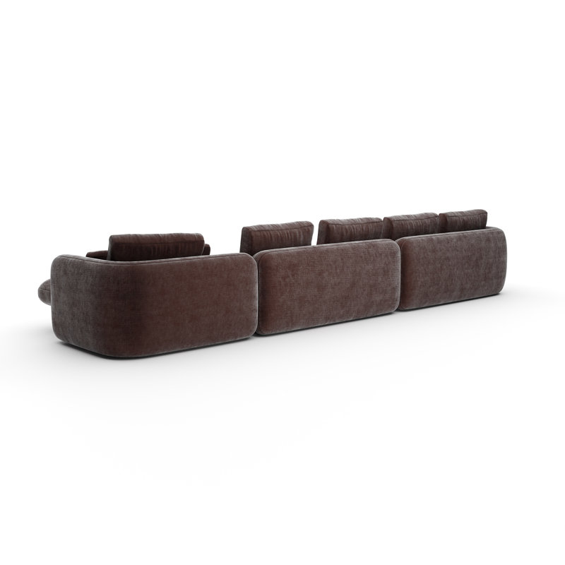 *Overlap Right Chaise Sec Large Dk Taupe, Brown Polyester Blend