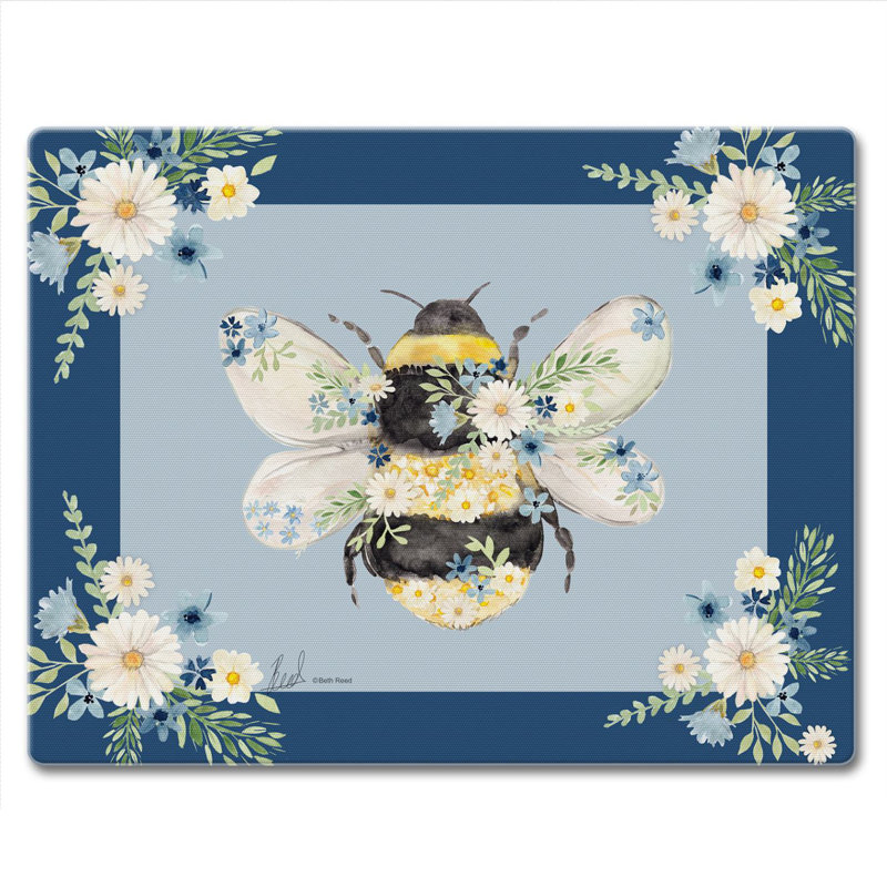 Planche à découper en verre CounterArt Beautiful Bee 3 mm 10 po x 8 po