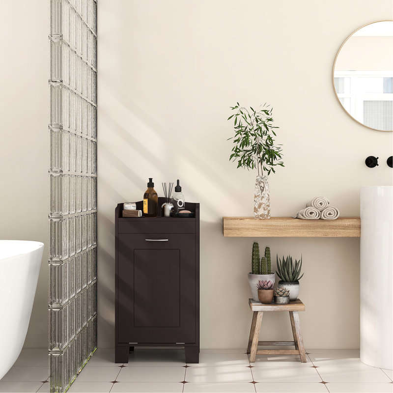 Rangement de salle de bain, panier à linge inclinable de 31 po, café, armoire à paniers de coin utilize, améliorer l'organisation