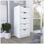 Commode Kamran, cinq tiroirs Narrows, finition blanche-1736384633