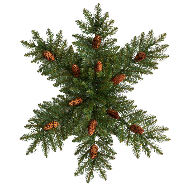 Pre-Lit Snowflake Wreath with Pinecones