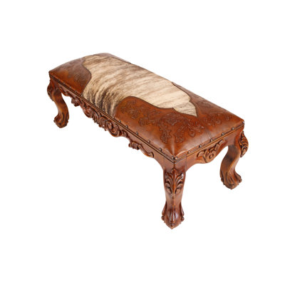 Banc en cuir véritable Aminah