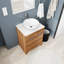 Ensemble de meuble-lavabo simple autoportant 23,6 po avec plateau en céramique Arethia