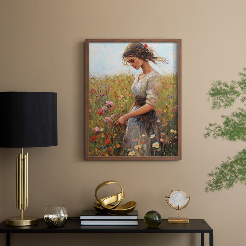 Reproduction encadrée WOMEN Series CCXCIX - bois massif, Noyer, H 15 po x l 12 po