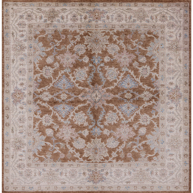 Tapis oriental ivoire / brun Reinholdt, Carré 5 pi