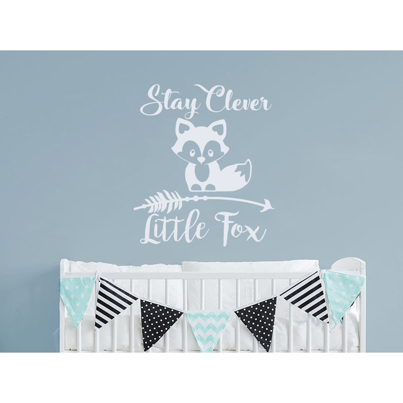 Décalcomanie murale chambre d’enfant reste intelligente little fox, Blanc