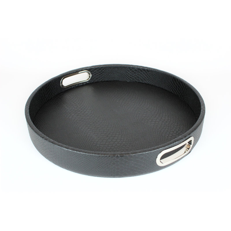 Symple Stuff Melamine Platter, Black reptile print