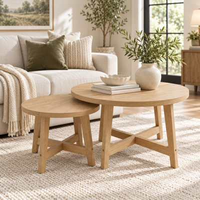 Tables basses rondes gigognes avec structure en X