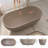 59'' X 29'' Freestanding Soaking Solid Surface Bathtub(Grey-Coffee)