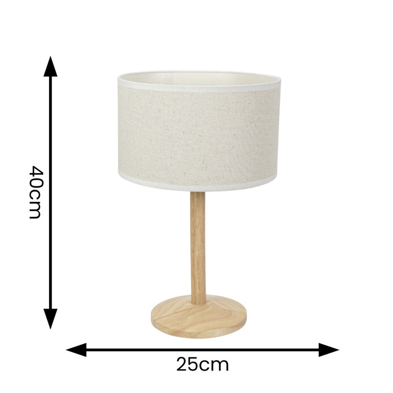 Rouvin Wood Table Lamp, No, White