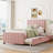 Velvet Upholstered Platform Bed with Trundle-106492948-112511389
