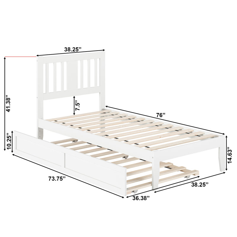 Zosia Solid Wood Storage Platform Bed, Twin, White
