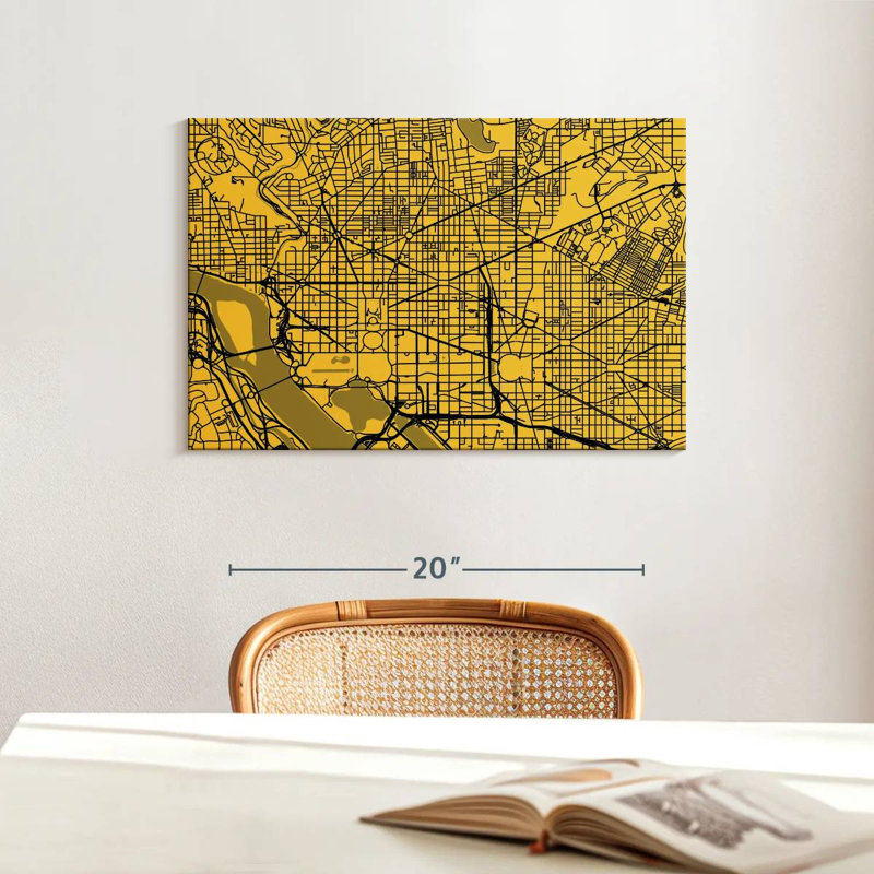 Carte de la route urbaine Aliaz Washington, H 16 po x l 24 po